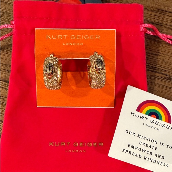 Kurt Geiger Jewelry - Kurt Geiger Gold Sugnature Eagle Earrings includes Dust Bag